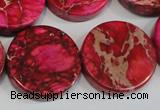 CDI665 15.5 inches 25mm coin dyed imperial jasper beads