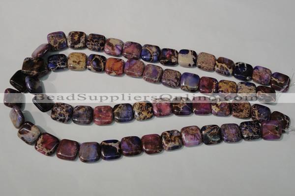 CDI716 15.5 inches 14*14mm square dyed imperial jasper beads