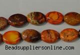 CDI750 15.5 inches 12*14mm oval dyed imperial jasper beads