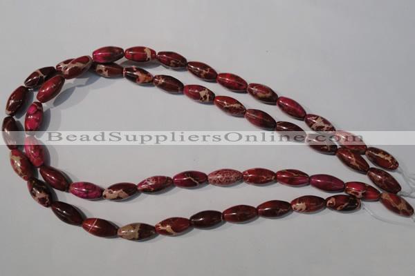 CDI778 15.5 inches 8*16mm rice dyed imperial jasper beads