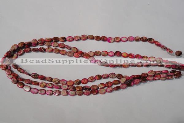 CDI781 15.5 inches 6*8mm oval dyed imperial jasper beads