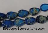 CDI915 15.5 inches 9*13mm flat teardrop dyed imperial jasper beads