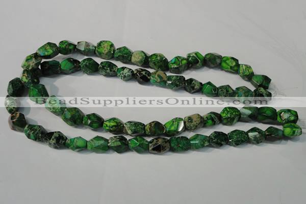 CDI963 15.5 inches 10*14mm faceted nuggets dyed imperial jasper beads