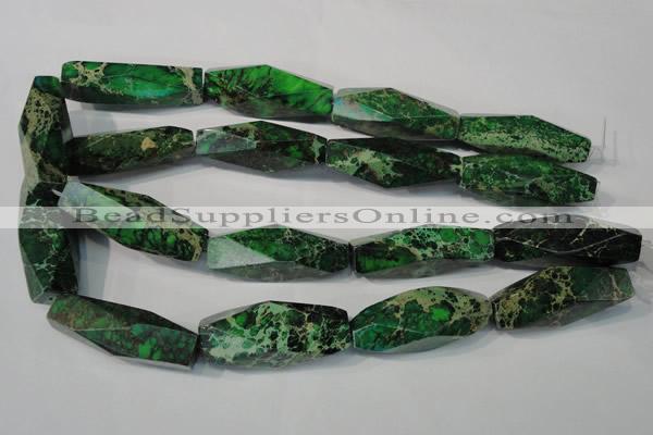 CDI965 15.5 inches 15*45mm faceted rice dyed imperial jasper beads