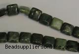 CDJ29 15.5 inches 8*8mm square Canadian jade beads wholesale