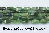 CDJ412 15.5 inches 8*14 - 9*14mm faceted freeform Canadian jade beads