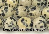 CDM101 15 inches 8mm faceted round dalmatian jasper beads