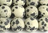 CDM107 15 inches 8mm round matte dalmatian jasper beads