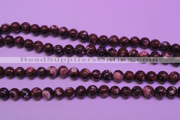 CDM52 15 inches 8mm round strawberry dalmatian jasper beads