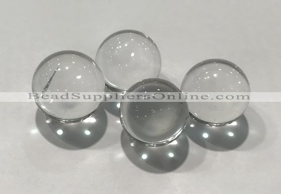 CDN1000 20mm round white crystal decorations wholesale