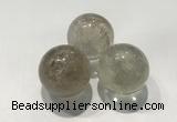 CDN1033 30mm round smoky quartz decorations wholesale