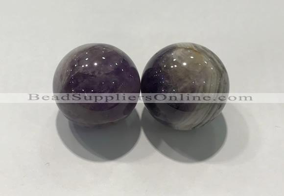 CDN1035 30mm round amethyst decorations wholesale