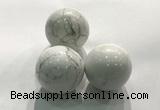 CDN1045 30mm round white howlite decorations wholesale