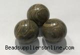 CDN1134 30mm round coffee wood jasper decorations wholesale