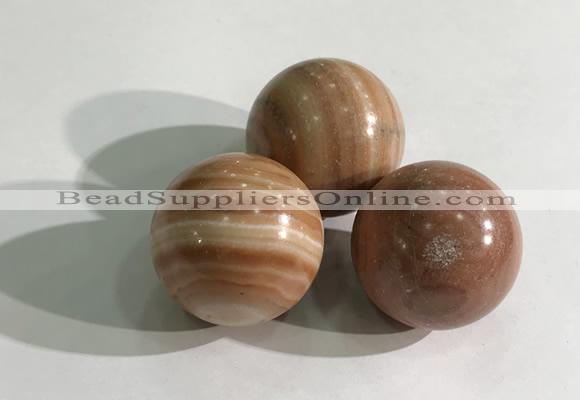 CDN1145 30mm round red picture jasper decorations wholesale