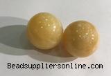 CDN1176 35mm round yellow jade decorations wholesale