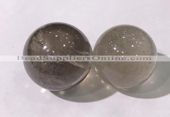 CDN1201 40mm round smoky quartz decorations wholesale