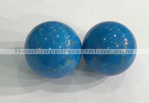 CDN1219 40mm round dyed white howlite decorations wholesale