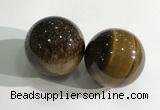 CDN1235 40mm round yellow tiger eye decorations wholesale