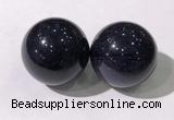 CDN1257 40mm round blue goldstone decorations wholesale