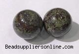 CDN1288 40mm round dragon blood jasper decorations wholesale