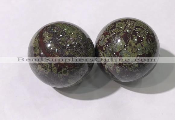 CDN1288 40mm round dragon blood jasper decorations wholesale