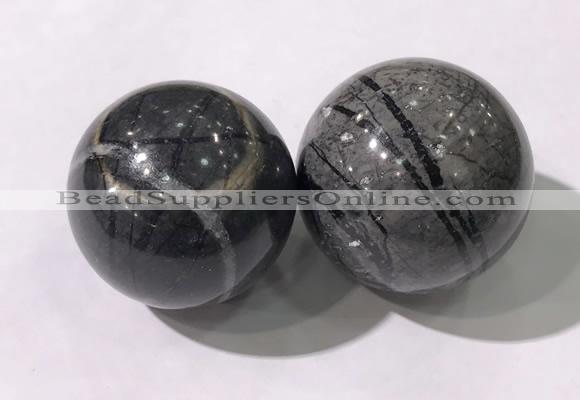 CDN1294 40mm round picasso jasper decorations wholesale