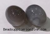 CDN1368 35*45mm egg-shaped grey agate decorations wholesale