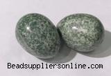 CDN1373 35*45mm egg-shaped green spot stone decorations wholesale