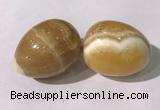 CDN1380 35*45mm egg-shaped yellow calcite decorations wholesale