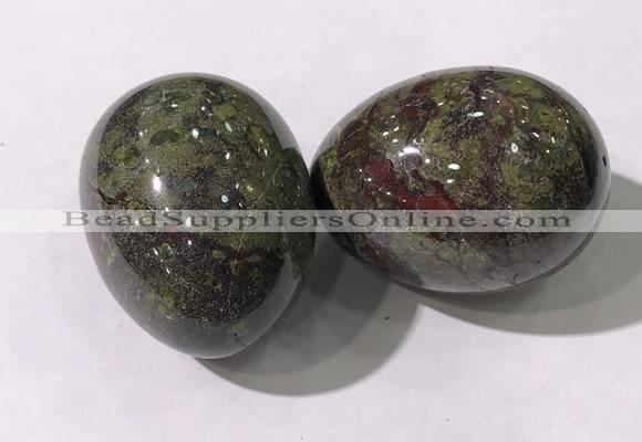 CDN1390 35*45mm egg-shaped dragon blood jasper decorations wholesale