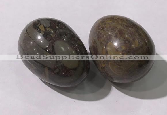 CDN1400 35*45mm egg-shaped tiger skin jasper decorations wholesale