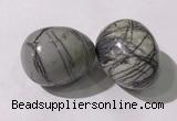 CDN1401 35*45mm egg-shaped net jasper decorations wholesale