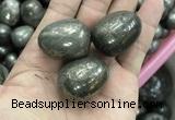 CDN29 24*30mm egg-shaped pyrite gemstone decorations wholesale