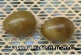 CDN338 35*50mm egg-shaped yellow jade decorations wholesale