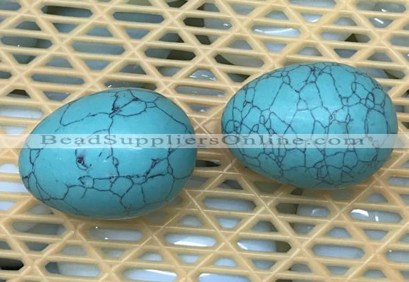 CDN342 35*50mm egg-shaped imitation turquoise decorations wholesale