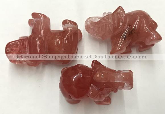 CDN415 25*50*35mm elephant cherry quartz decorations wholesale