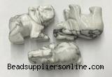 CDN416 25*50*35mm elephant white howlite decorations wholesale