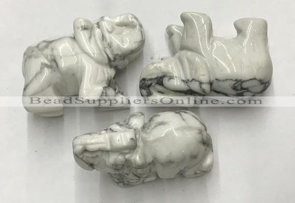 CDN416 25*50*35mm elephant white howlite decorations wholesale