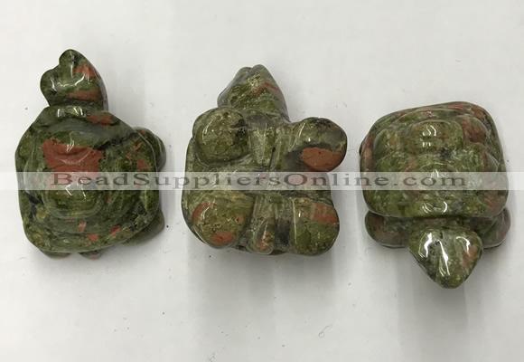 CDN442 28*45*22mm turtle unakite decorations wholesale