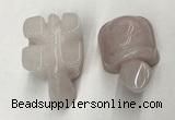 CDN451 38*55*28mm turtle rose quartz decorations wholesale