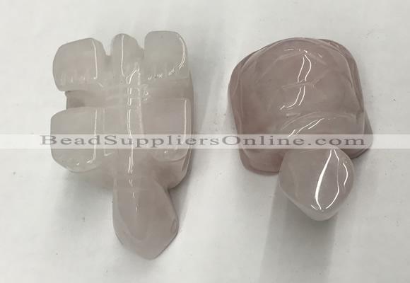 CDN451 38*55*28mm turtle rose quartz decorations wholesale