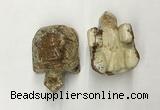 CDN460 38*55*28mm turtle picture jasper decorations wholesale