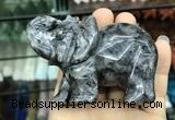 CDN536 35*80*55mm elephant black labradorite decorations wholesale