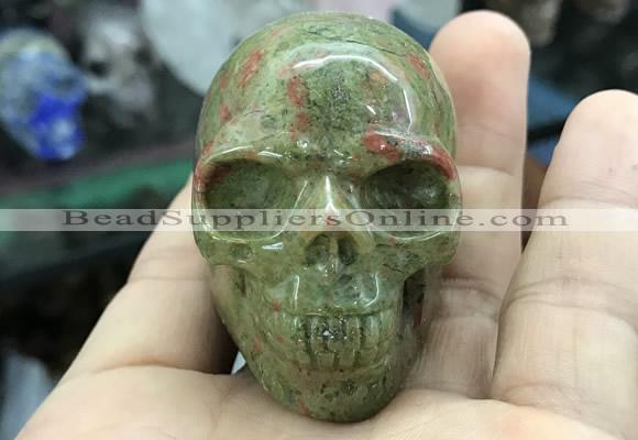 CDN561 35*50*40mm skull unakite decorations wholesale