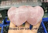 CDN591 50*90mm double heart rose quartz decorations wholesale