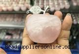 CDN597 40*55mm apple rose quartz decorations wholesale