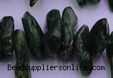 CDP73 15.5 inches 8*22mm - 12*28mm diopside chips gemstone beads