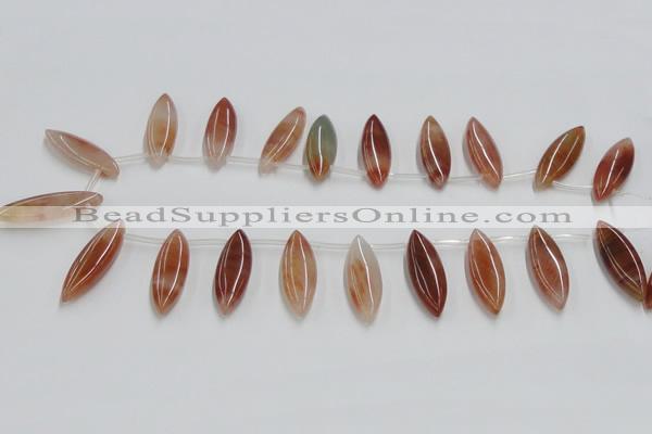 CDQ11 15.5 inches 12*30mm marquise natural red quartz beads wholesale