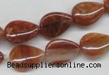 CDQ25 15.5 inches 13*18mm flat teardrop natural red quartz beads